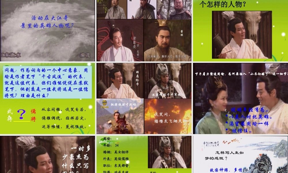 高中语文 (念奴娇赤壁怀古)精品课件 苏教版必修2 课件