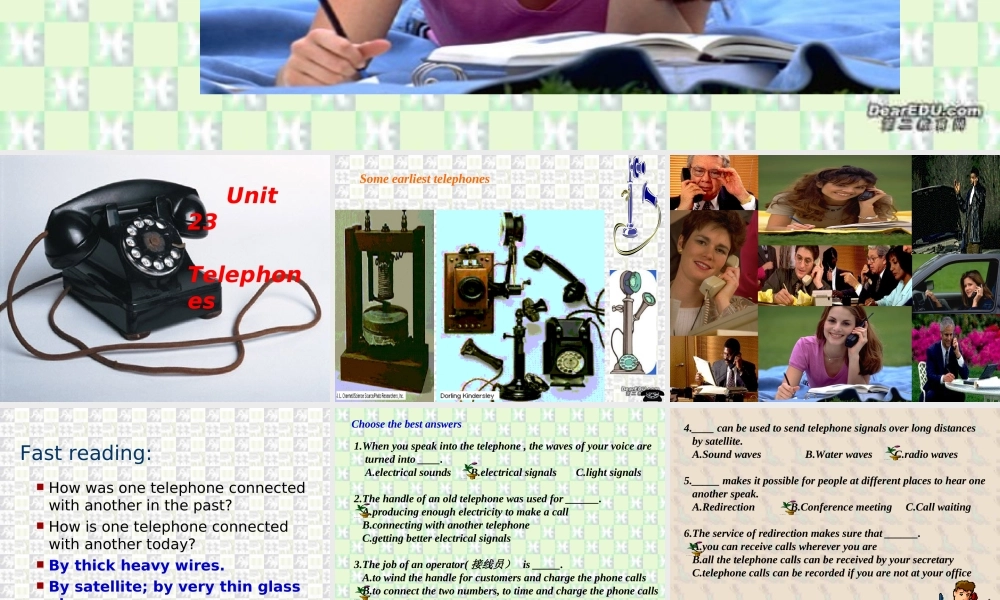 高二英语第二十三单元telephones课件