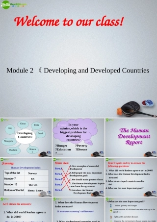 高中英语 Module2(Developing and Developed Countries)课件 外研版必修3 课件