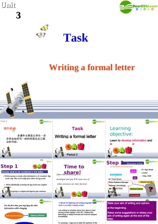 高中英语 Book 5_U3_Task 2课件 牛津版必修5 课件