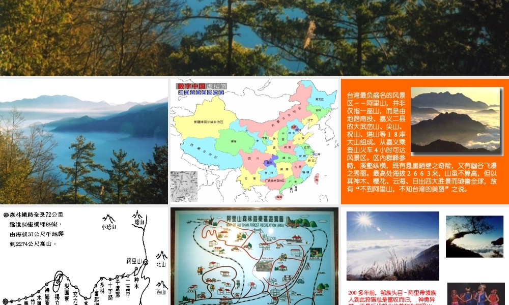 江苏省八年级上第四单元(阿里山纪行)课件苏教版 课件