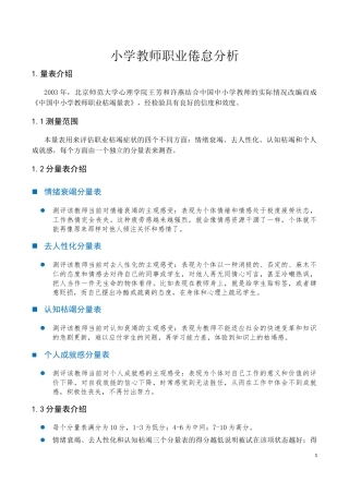 小学教师职业倦怠