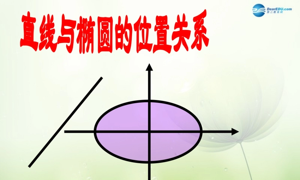 高中数学 直线与椭圆的位置关系课件 新人教A版选修2-1 课件