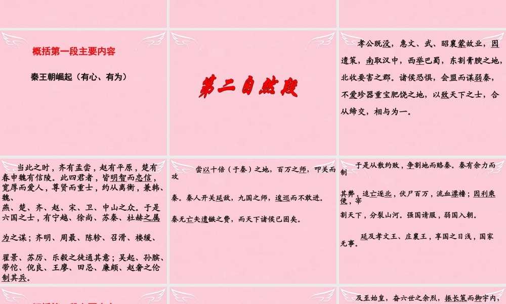 高中语文第10课过秦论课件新人教版必修3 课件