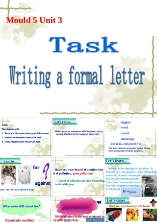 高一英语必修5 Unit 3 Task 课件