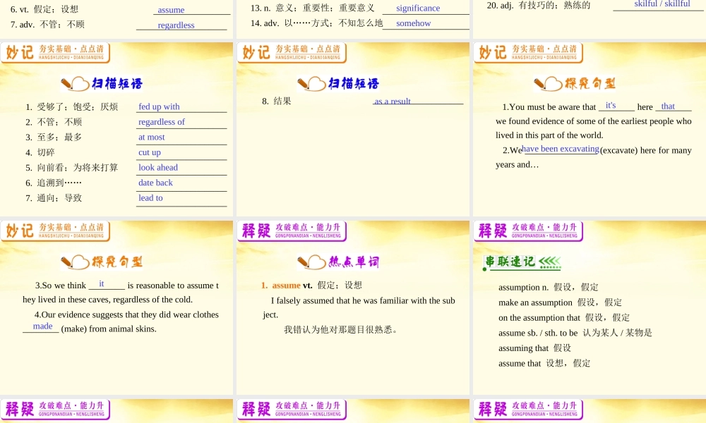 高中英语总复习 M8 Unit 5 Meeting your ancestors课件