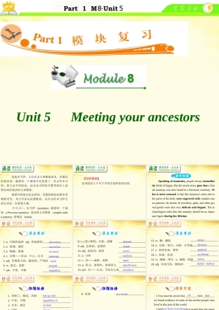 高中英语总复习 M8 Unit 5 Meeting your ancestors课件