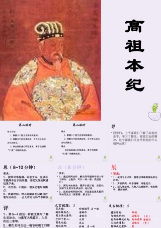 高中语文高祖本纪第二课时课件苏教版选修史记蚜 课件