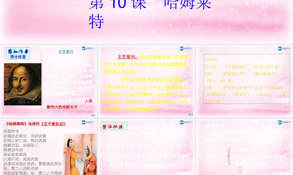 高中语文 第10课(哈姆莱特)课件 粤教版必修5 课件