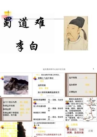 高中语文：24(蜀道难)课件1(新人教版必修3) 课件