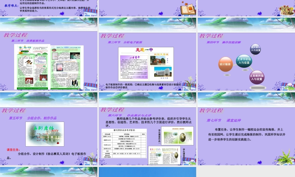 高中信息技术 (如何制作电子板报)说课课件1 粤教版必修1 课件