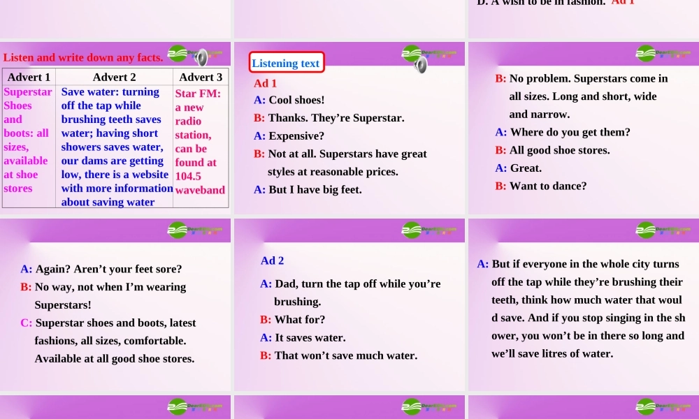 高中英语 Unit5Inside advertising-Listening课件 新人教选修9 课件