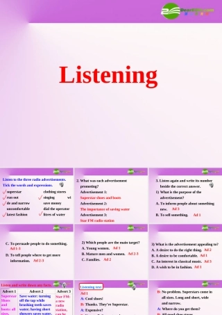 高中英语 Unit5Inside advertising-Listening课件 新人教选修9 课件