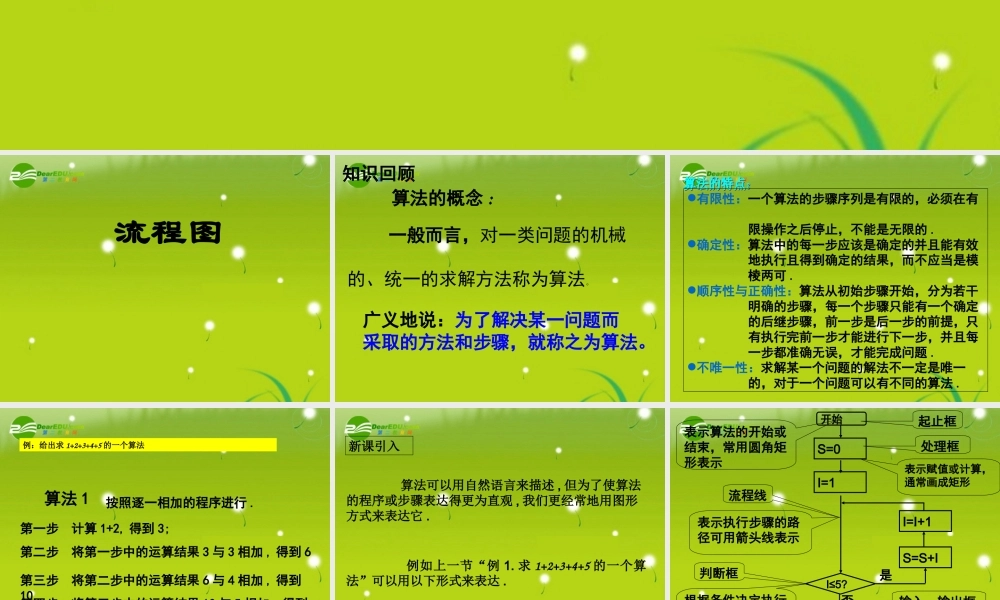 高中数学 第一章第二节(流程图)课件 苏教版必修3 课件