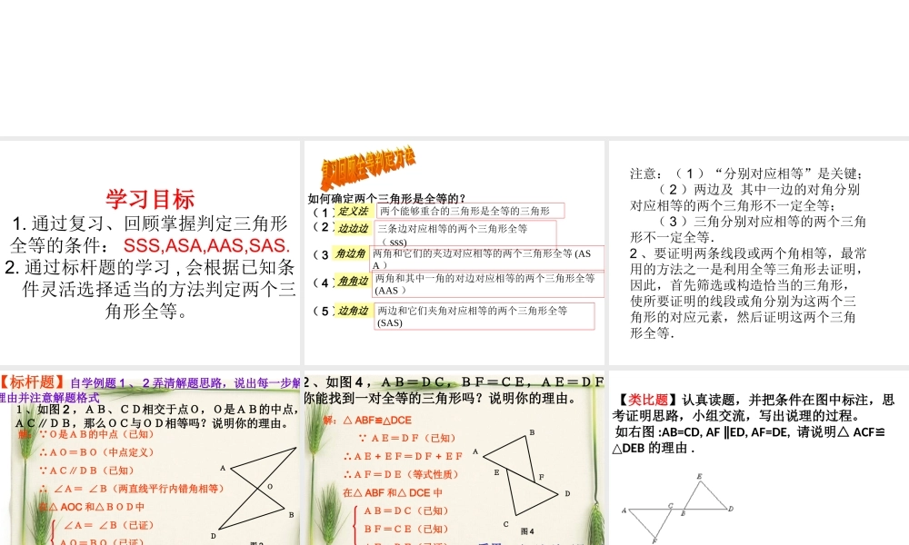 三角形全等复习(二).ppt