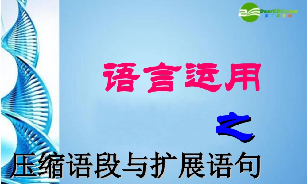 高考语文 语言运用之压缩语段与扩展语句复习课件