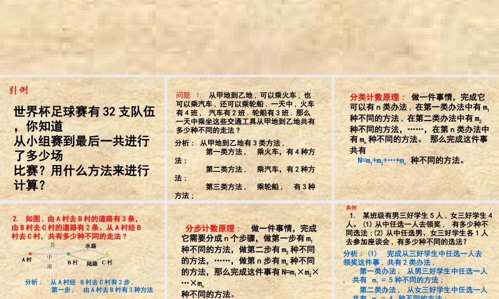 高二数学分类计数原理和分步计数原理精选 课件