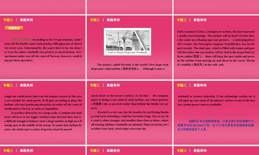 高三英语二轮复习 专题三 新闻报道型阅读理解精品课件 新课标 课件