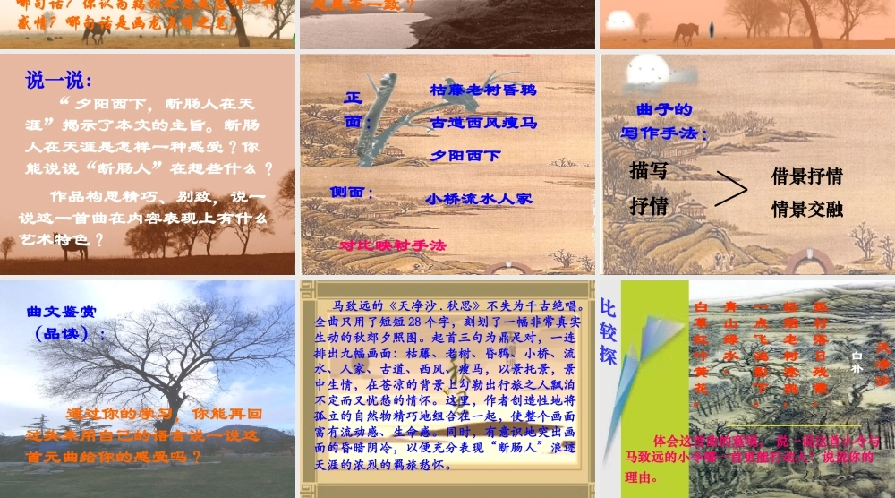 第六单元(秋思)1 七年级语文下册第六单元诗词五首课件语文版