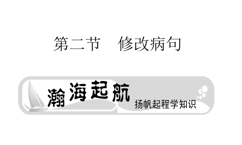 高考语文总复习 专题十 修改病句课件