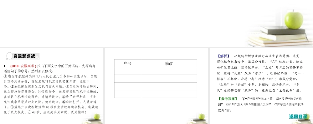 高考语文总复习 专题十 修改病句课件