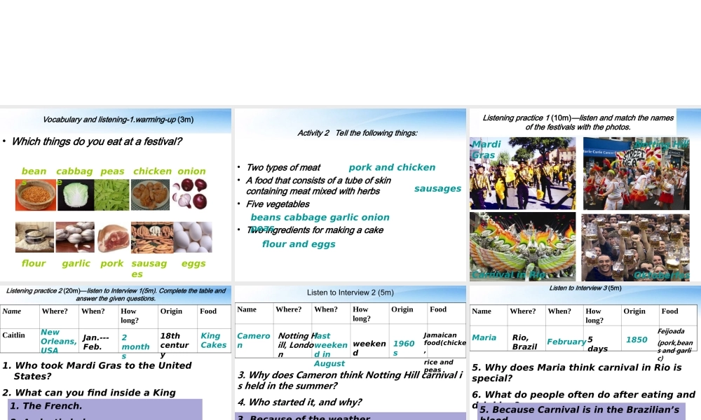 高中英语 Module4(Carnival)Everyday English课件 外研版必修5 课件