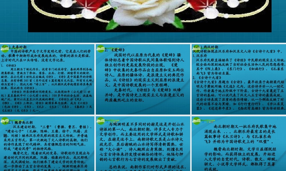 高中语文 中国古代诗歌发展概述课件