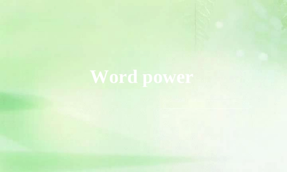 高二英语Module6 Unit3 Wordpower课件