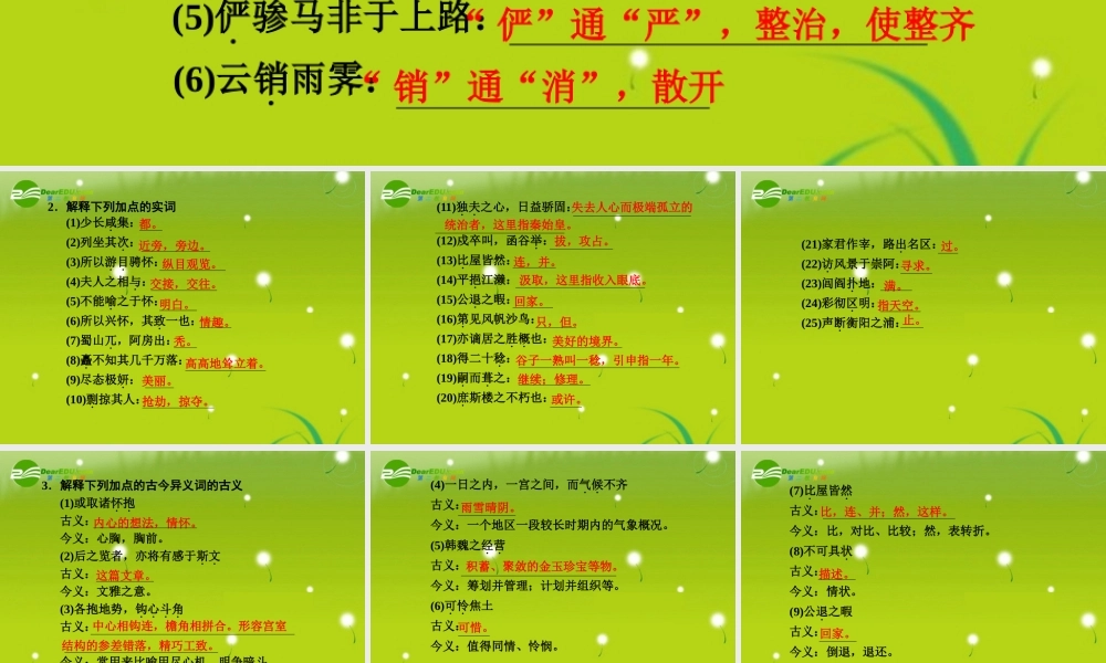 高考语文 文言文考点知识巩固精品课件 苏教版必修3 课件