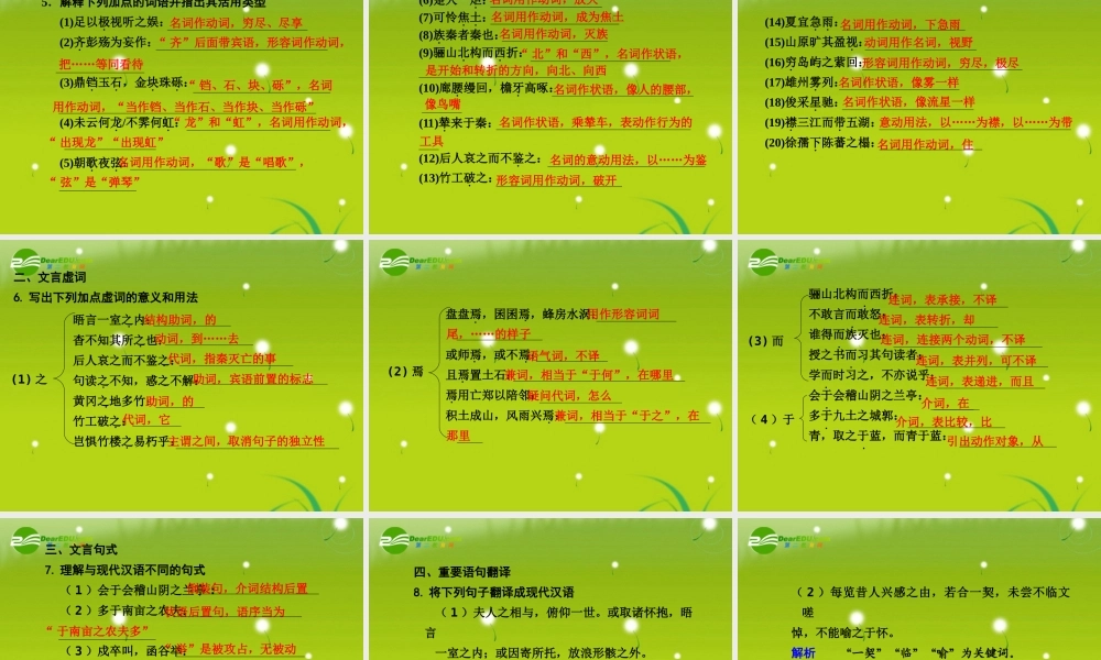 高考语文 文言文考点知识巩固精品课件 苏教版必修3 课件