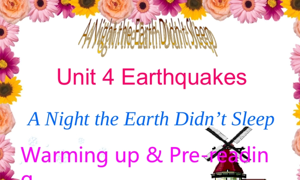 Unit4earthquake