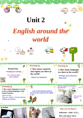 高中英语第一册Unit2 English around the world--Warming up & Listeningppt课件