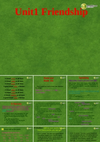 高中英语 Unit1 Friendship课件