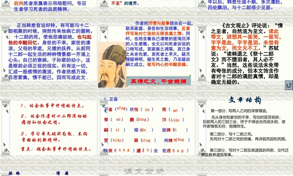 高中语文第四册祭十二郎文ppt1 课件