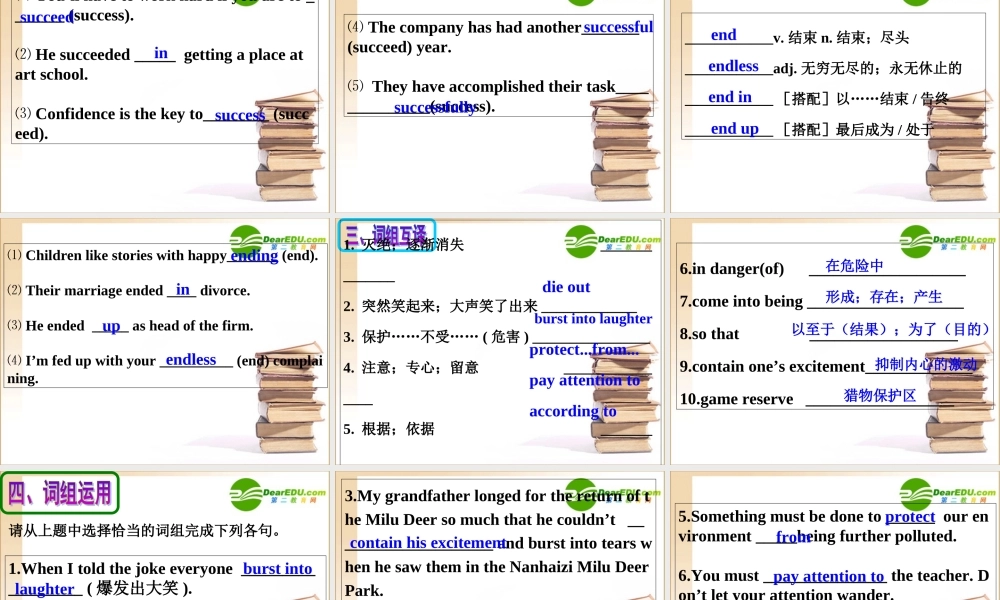 高考英语一轮复习 Book Two Unit 4 Wildlife Protection备考课件