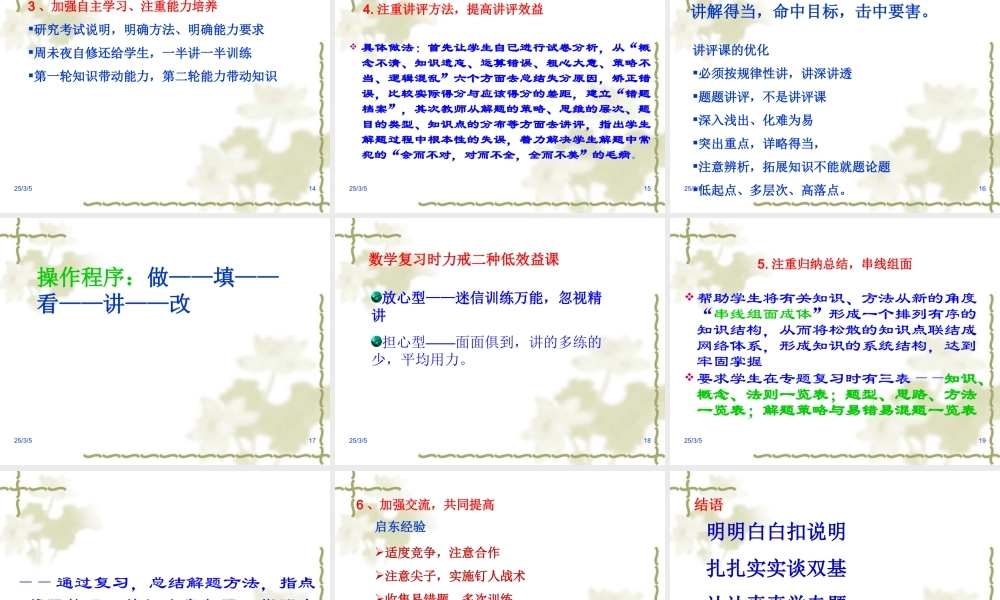 高中数学教学的若干思考 新课标 人教版 课件