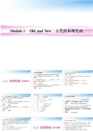 高考英语 Module6 Old and New单元总复习11 课件