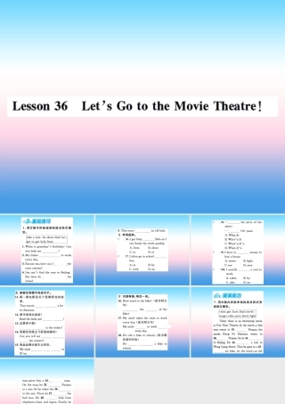 秋七年级英语上册 Unit 6 Let s Go Lesson 36 Let s Go to the Movie Theatre课件 (新版)冀教版 课件