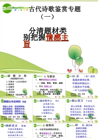 高考语文 诗歌鉴赏课件 人教版 课件