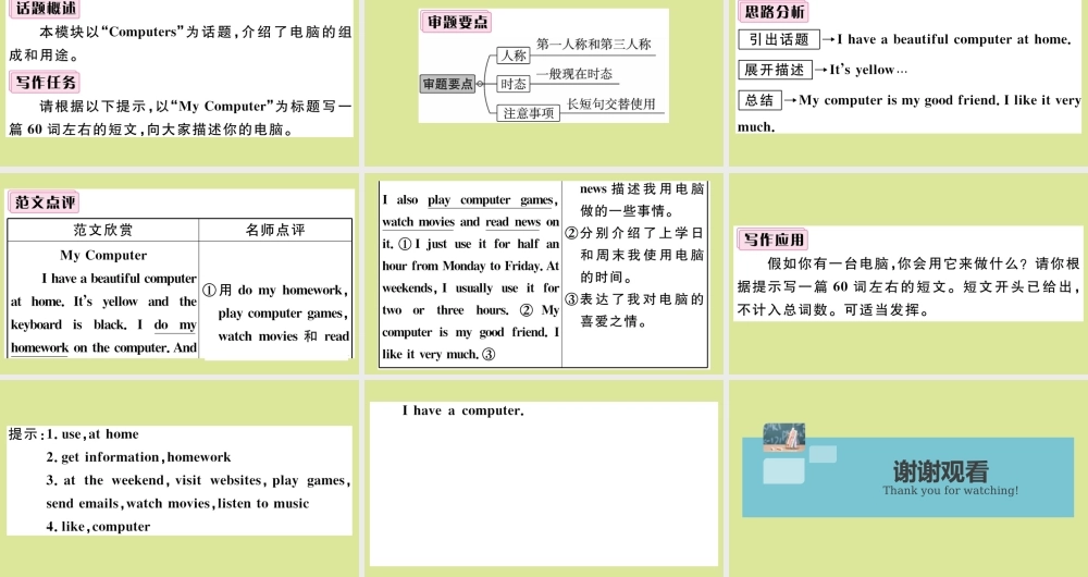 语上册 Module 7 Computers模块写作专项作业课件 (新版)外研版 课件