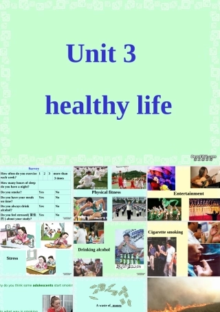 高二英语选修6 Unit3 a healthy life 的warming up课件 新课标 人教版 课件