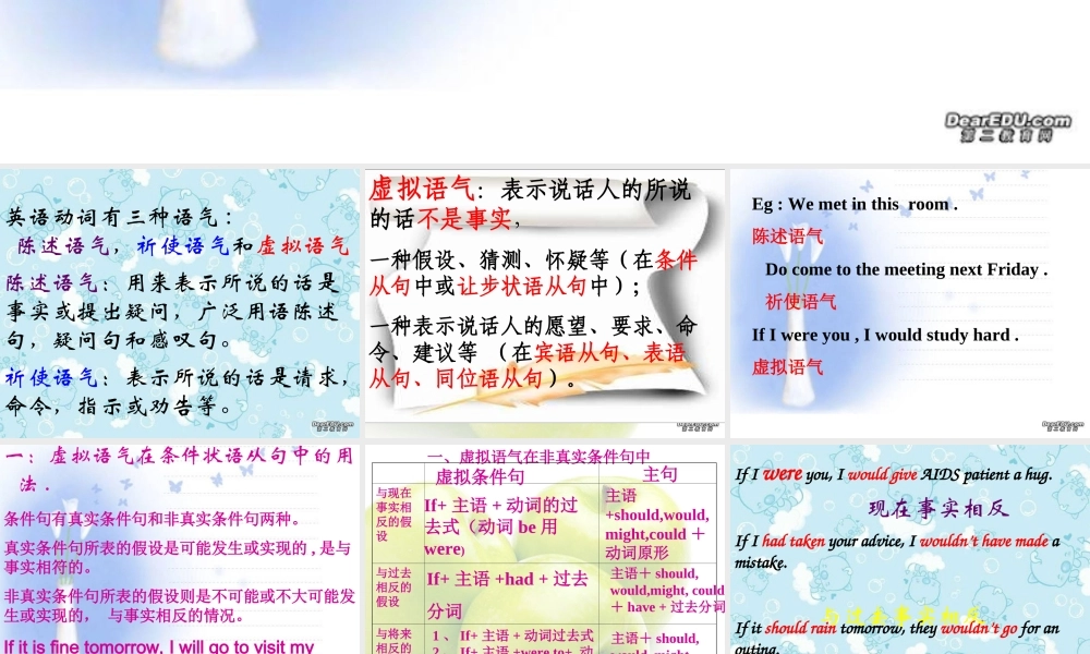 黑龙江省宝泉岭地区高三英语 虚拟语气 语法讲解 新课标 人教版 课件