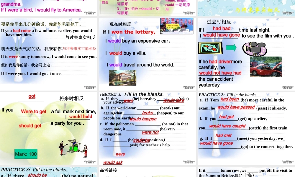 黑龙江省宝泉岭地区高三英语 虚拟语气 语法讲解 新课标 人教版 课件