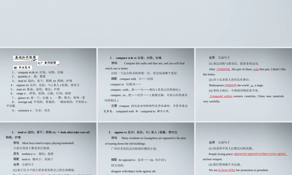 高考英语第一轮 基础知识梳理复习Unit4 Global warming课件 新人教版选修5 课件