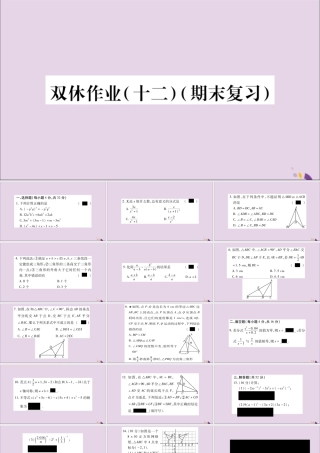 秋八年级数学上册 双休作业(12)习题课件 (新版)新人教版 课件