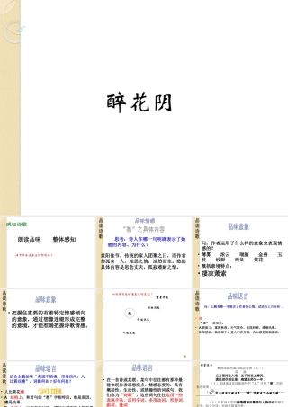 高中语文 醉花阴有效课堂教学课件 新人教版必修4 课件