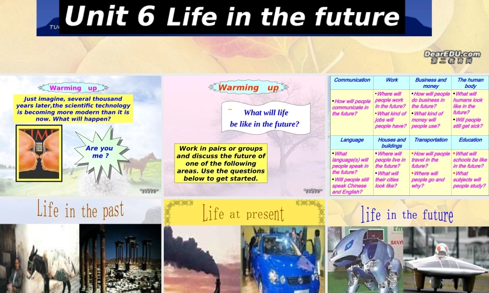 高二英语Unit6 Life in the future 人教版 课件
