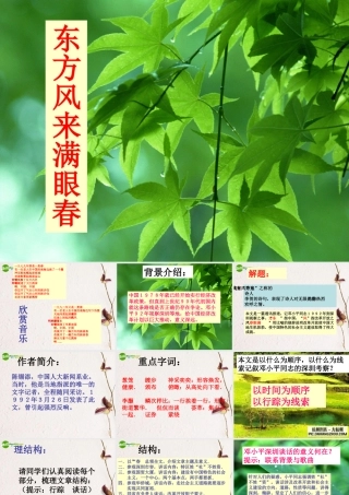 高中语文(东方风来满眼春)课件 粤教版必修5 课件