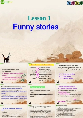 高中英语 模块六Lesson1 Funny stories 课件 北师大版选修6 课件