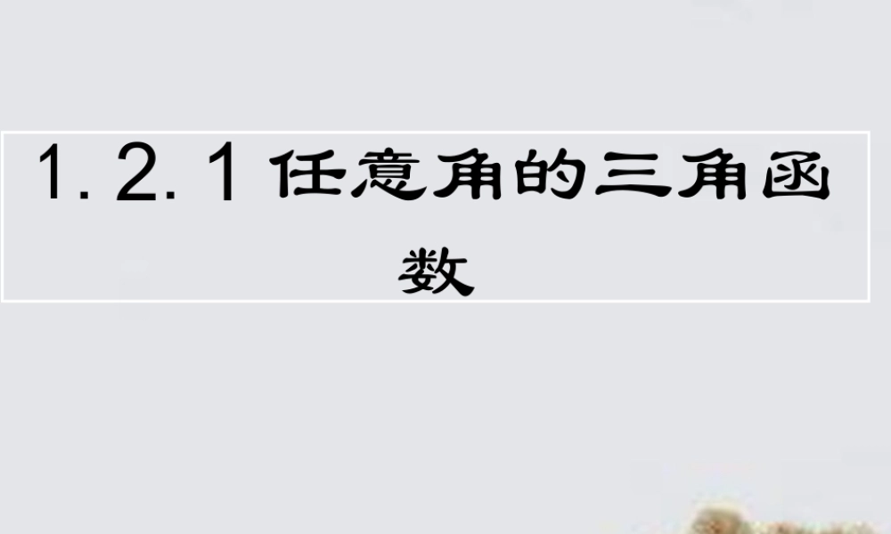 高中数学 121任意角的三角函数课件 新人教版必修4 课件